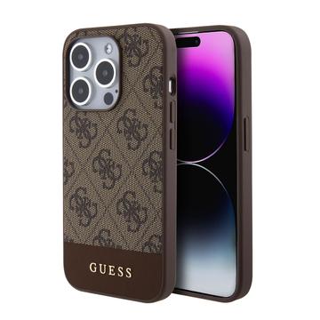 iPhone 15 Pro Max Guess 4G Stripe Case - Compatible MagSafe - Marron