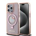 Coque iPhone 15 Pro Max Hello Kitty IML Ring Stand Glitter MagSafe - Rose