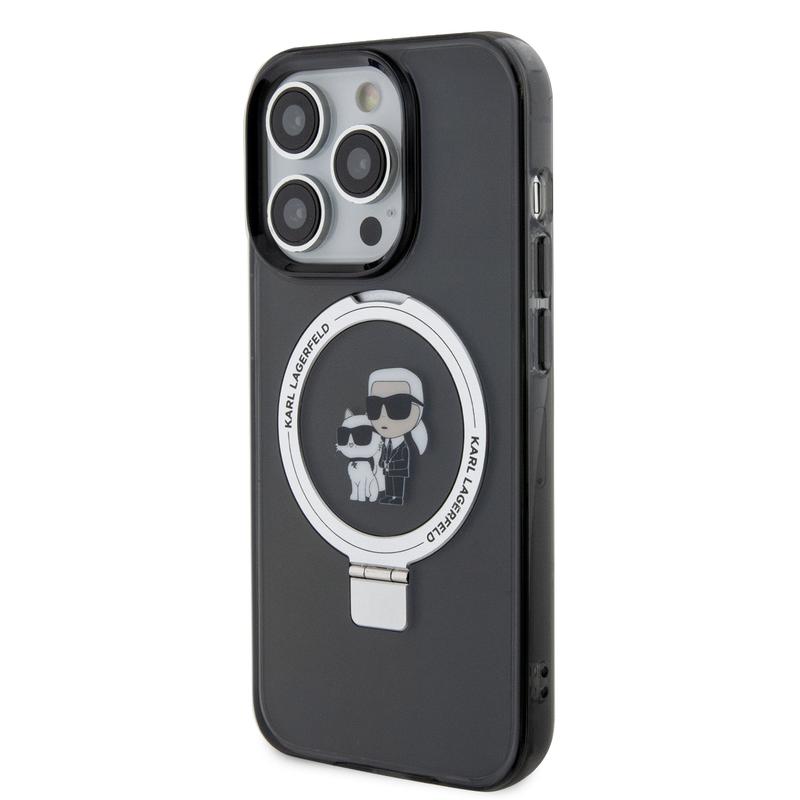 Coque arrière iPhone 15/14/13 - Karl Lagerfeld - Rose uni - Simili cuir