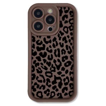 Coque iPhone 15 Pro Max en TPU à imprimé léopard - Café