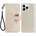 Etui iPhone 15 Pro Max Hibou Strass