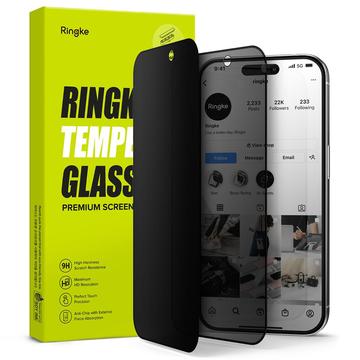 Protection d\'écran en verre trempé pour iPhone 15 Pro Max Ringke TG Privacy - Black Edge