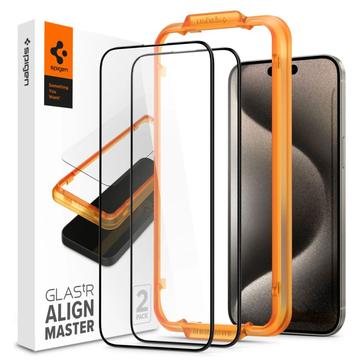 Protecteur d\'Écran - 9H -iPhone 15 Pro Max Spigen ALM Glas.tR - 2 Pièces