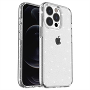 Coque Hybride iPhone 15 Pro Max - Série Stylish Glitter - Blanc