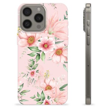 Coque iPhone 15 Pro Max en TPU - Fleurs à L\'aquarelle