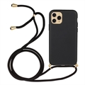 Coque en TPU iPhone 15 Pro Max avec Lanière - Noire