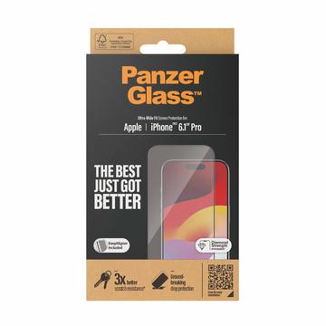 Protecteur d\'Écran iPhone 15 Pro PanzerGlass Ultra-Wide Fit EasyAligner - Bord Noir