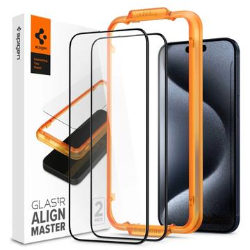 Protecteur d\'Écran - 9H -iPhone 15 Pro Spigen ALM Glas.tR - 2 Pièces