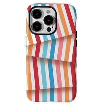Coque hybride iPhone 15 Pro 2-en-1 détachable à rayures