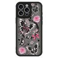 Coque iPhone 15 Pro magnétique protectrice - Papillons / Roses