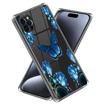 Coque iPhone 15 Pro en TPU Stylish Ultra Fin - Papillon et Fleurs