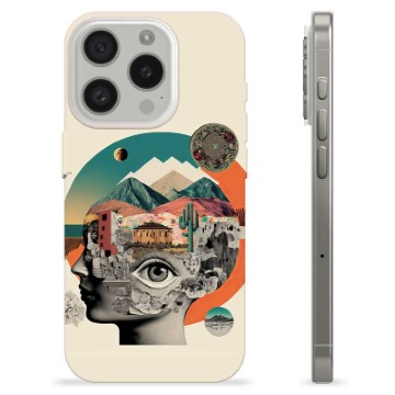 Coque iPhone 15 Pro en TPU - Collage Abstrait