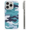Coque iPhone 15 Pro en TPU - Camouflage Bleu