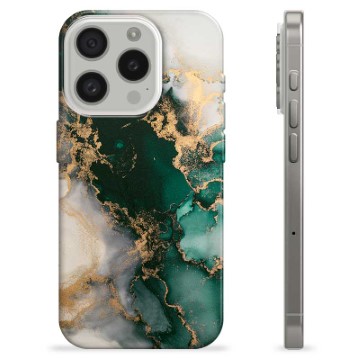 Coque iPhone 15 Pro en TPU - Marbre Jade