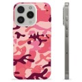 Coque iPhone 15 Pro en TPU - Camouflage Rose