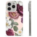 Coque iPhone 15 Pro en TPU - Fleurs Romantiques