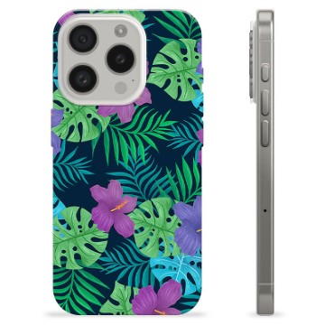Coque iPhone 15 Pro en TPU - Fleurs Tropicales