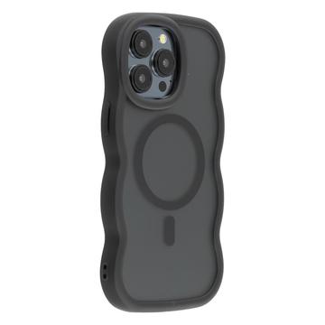 Coque hybride magnétique iPhone 15 Pro bord d\'onde - Noire