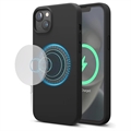 Coque iPhone 15 en Silicone Liquide Saii Premium MagSafe - Noire