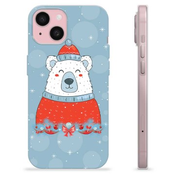 Coque iPhone 15 en TPU - Ours de Noël