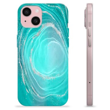 Coque iPhone 15 en TPU - Tourbillon Turquoise