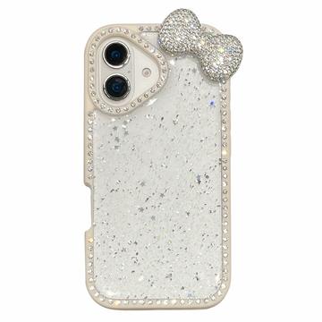 Coque époxy iPhone 16 avec nœud et strass