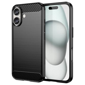Coque iPhone 16 en TPU Brossé - Fibre de Carbone
