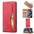 Étui portefeuille iPhone 16 pour jeu de cartes - Rouge