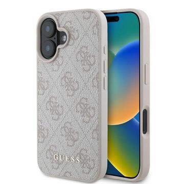 Coque Hybride iPhone 16 Guess 4G Metal Gold Logo - Rose