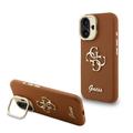 Coque pour cadre de caméra iPhone 16 avec support Guess Grained 4G Logo