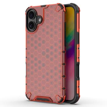 Coque Hybride iPhone 16 Honeycomb Armored - Rouge