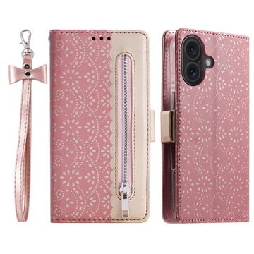 Étui Portefeuille iPhone 16 Lace Pattern