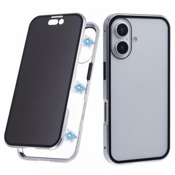 Coque Magnétique iPhone 16 avec Verre Trempé - Confidentialité - Argenté