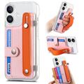 Coque plastique CY1 pour iPhone 16 - Emplacement pour carte, bracelet, béquille