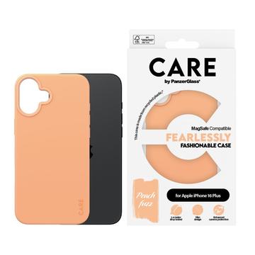 Coque iPhone 16 Plus PanzerGlass Care Fearlessly Fashionable - Compatible MagSafe - Pêche