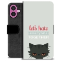 Étui Portefeuille Premium iPhone 16 Plus - Chat en Colère