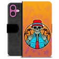 Étui Portefeuille Premium iPhone 16 Plus - Été Squelette