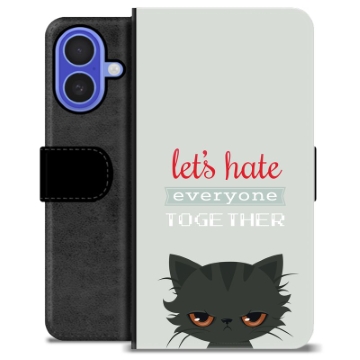 Étui Portefeuille Premium iPhone 16 - Chat en Colère