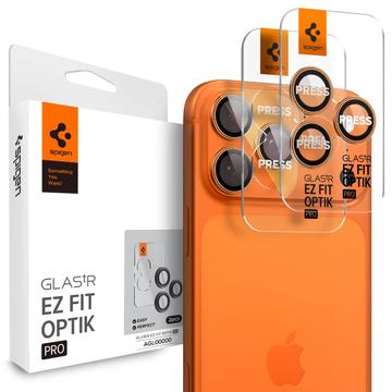 Protecteur d\'Objectif iPhone 16 Pro/16 Pro Max/17 Pro/17 Pro Max Spigen Glas.tR Ez Fit Optik Pro - Orange