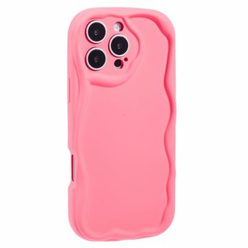 Coque iPhone 16 Pro en TPU Candy Color Wavy - Rose Vif
