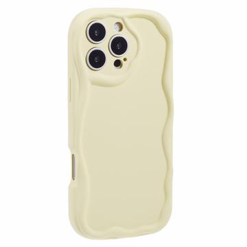 Coque iPhone 16 Pro en TPU Candy Color Wavy - Jaune