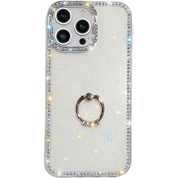 Coque Hybride iPhone 16 Pro CrystalGlow avec support à anneau - Blanche