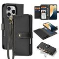 Étui portefeuille en cuir iPhone 16 Pro avec couverture magnétique Dux Ducis Lawa