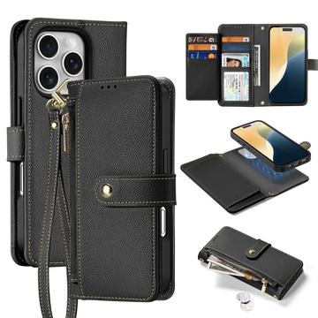 Étui portefeuille en cuir iPhone 16 Pro avec couverture magnétique Dux Ducis Lawa