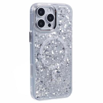 Coque époxy à paillettes iPhone 16 Pro MagSafe-Compatible - Blanche