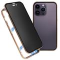 Coque Magnétique iPhone 16 Pro avec Verre Trempé - Confidentialité - Doré