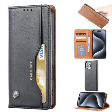 Étui portefeuille iPhone 16 Pro Max pour jeu de cartes - Noir