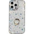 Coque Hybride iPhone 16 Pro Max CrystalGlow avec support à anneau - Étoiles / Transparente