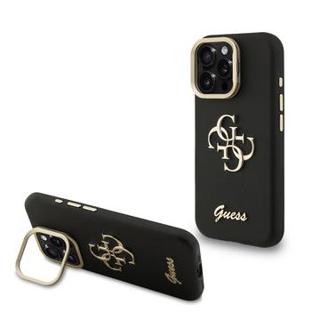 Coque pour cadre de caméra iPhone 16 Pro Max avec support Guess Grained 4G Logo