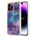 Coque iPhone 16 Pro Max en TPU Marble Pattern Galvanisé IMD